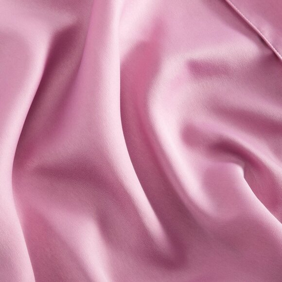 State of Day Notched Collar Crepe de Chine Self-Tie Robe Mauve Orchid NWT - Picture 5 of 7